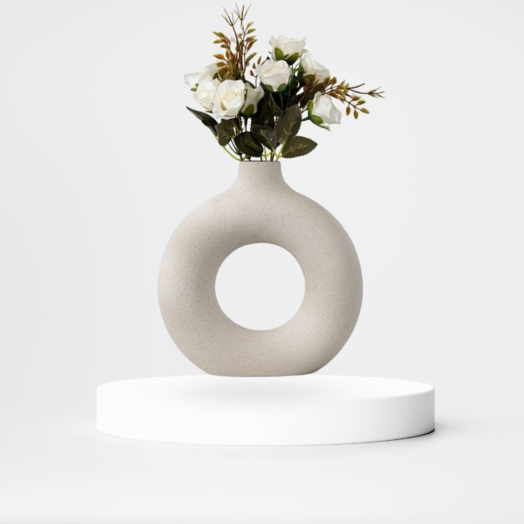Nordic Style Hollow Ceramic Donuts Vase Homefy Nordic Style Hollow Ceramic Donuts Vase Homefy