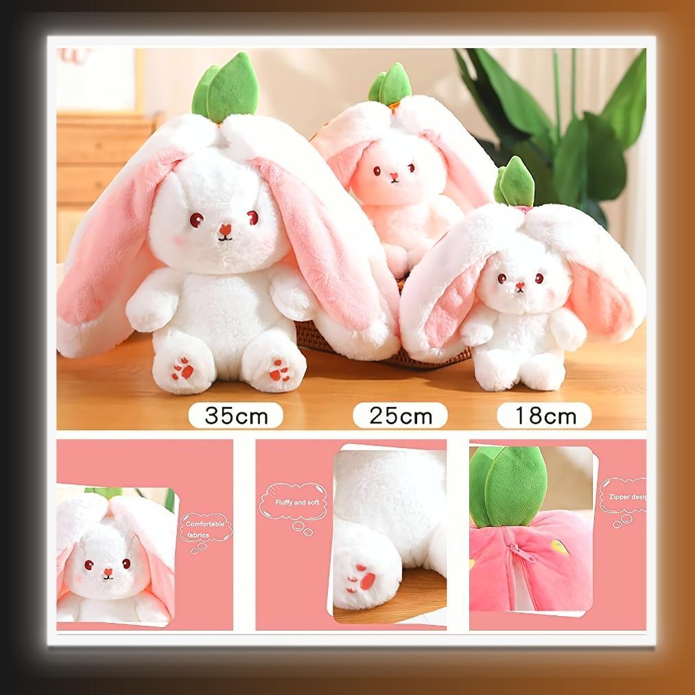 ぬいぐるみ  Bunny With Rose Soft Toy 31cm Adorable Stuffed Bunny Toy with Zipper – Homefy
