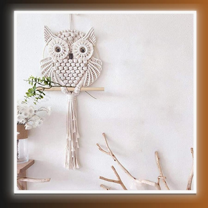 Boho Style Hand-Woven Owl Wall Hanging - Homefy