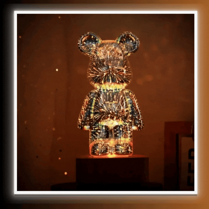 Nordic Style Colorful Led 3D Firework Bear Lamp - Homefy