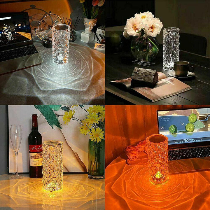 LED Crystal Table Lamp Decor, Diamond Rose - Homefy