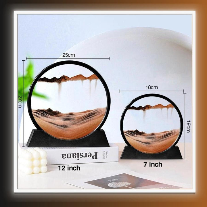 Nordic Style Moving Sand Art Round Glass 3D Frame - Homefy